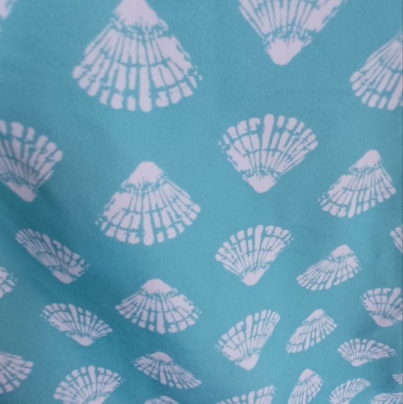 NWT Kona Sol by Target Aqua & White Shell Print 1 Piece Swimsuit - Women's Sz M - Picture 7 of 8